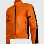 Street Fashion Orange Leather Jacket for Men
