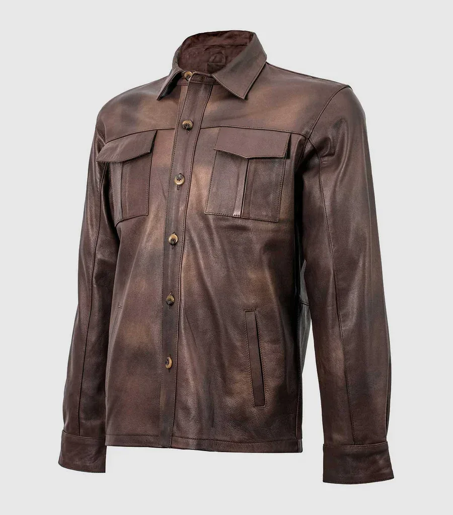 Summer Jacket - Brown Leather Shirt