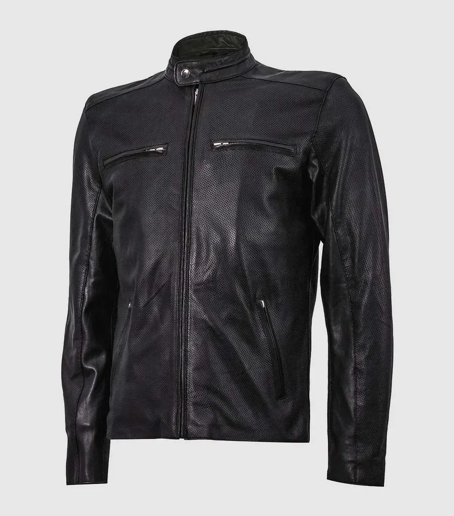 Summer Jacket - Cafe Racer Jacket in Black