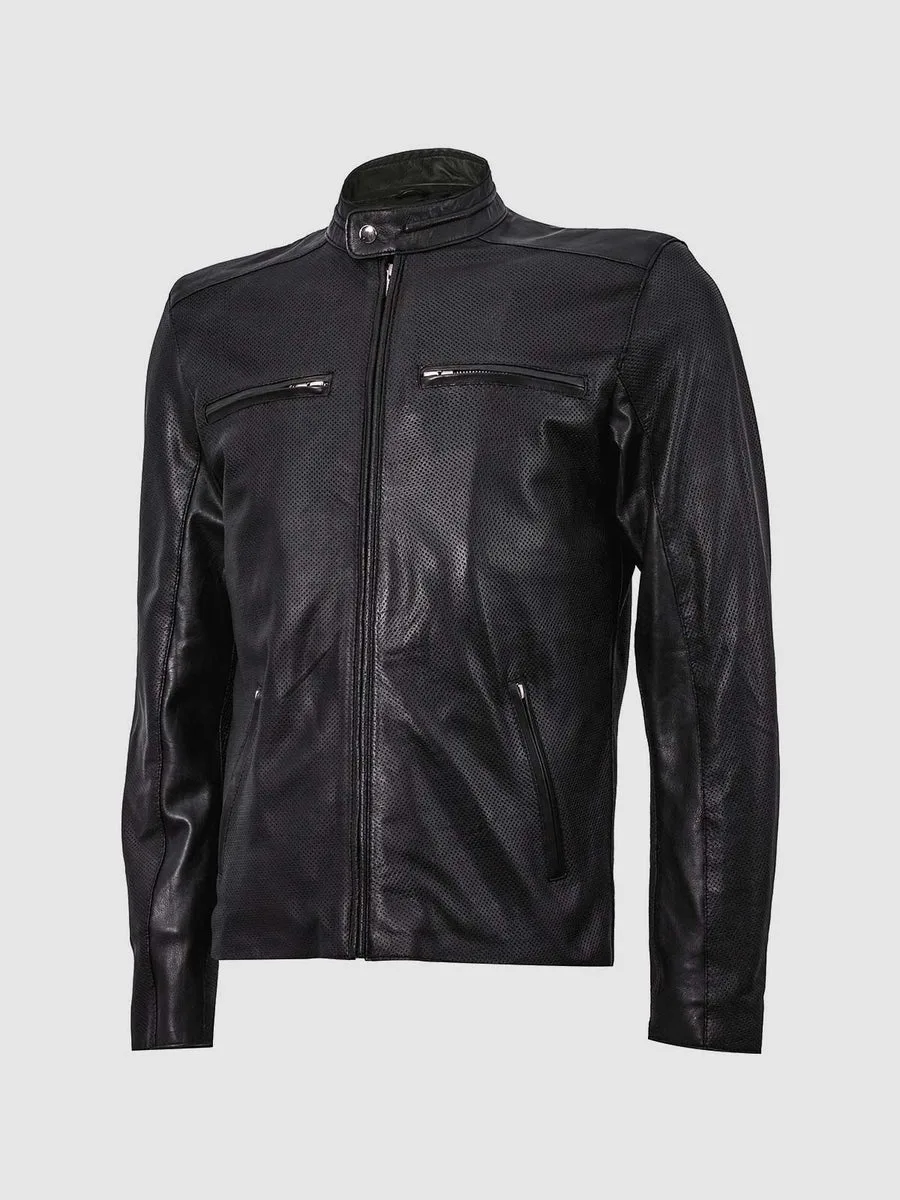 Summer Jacket - Cafe Racer Jacket in Black Summer Jacket - Cafe Racer Jacket in Black