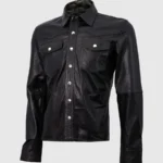Summer Jacket - Leather Shirt in Black