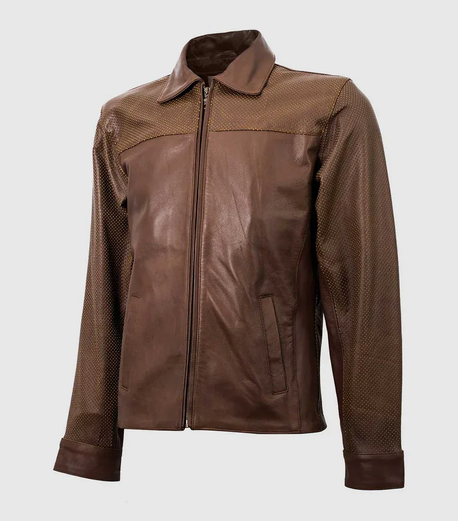 Summer Jacket -Vintage Leather Jacket in Tan