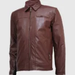 Super Unique Brown Leather Jacket Men's