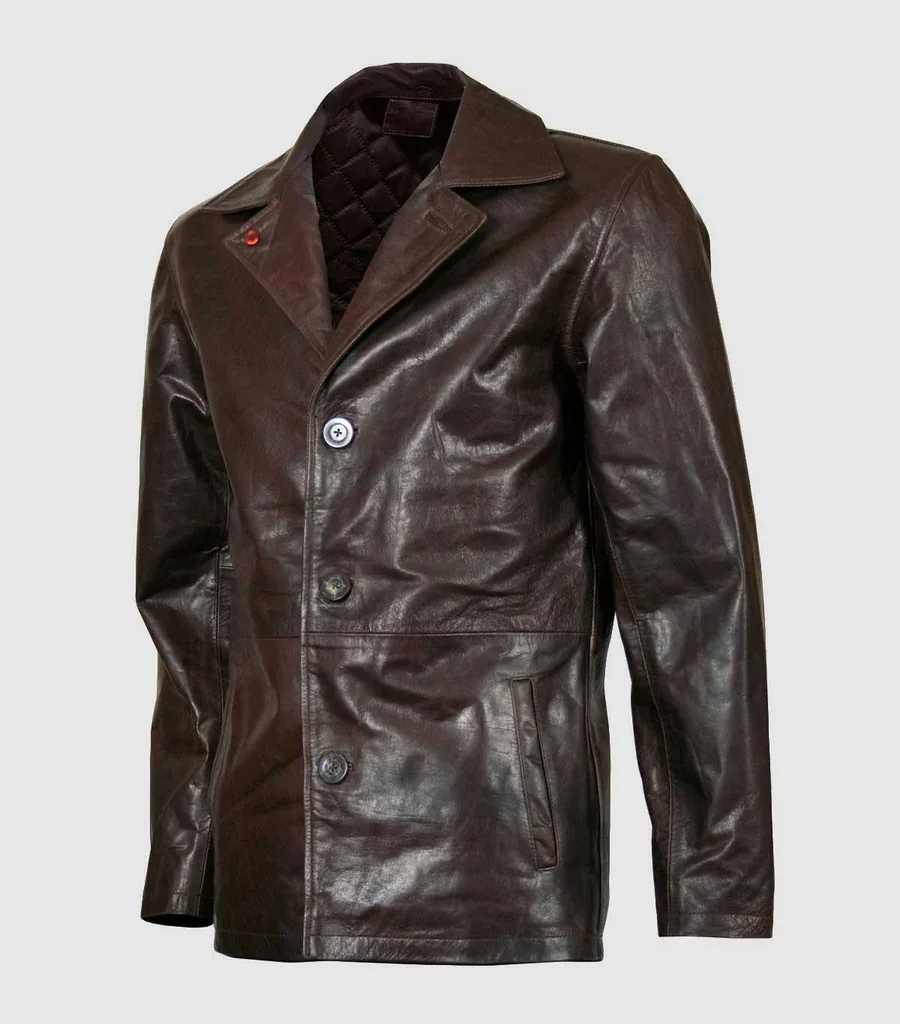 Vintage Brown Leather Coat