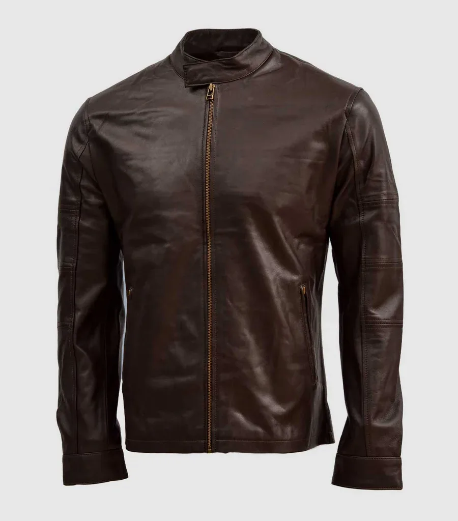 Custom Minimalist Café Racer Leather Jacket for Men