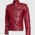 Top-Grade Men's Burgundy Leather Jacket