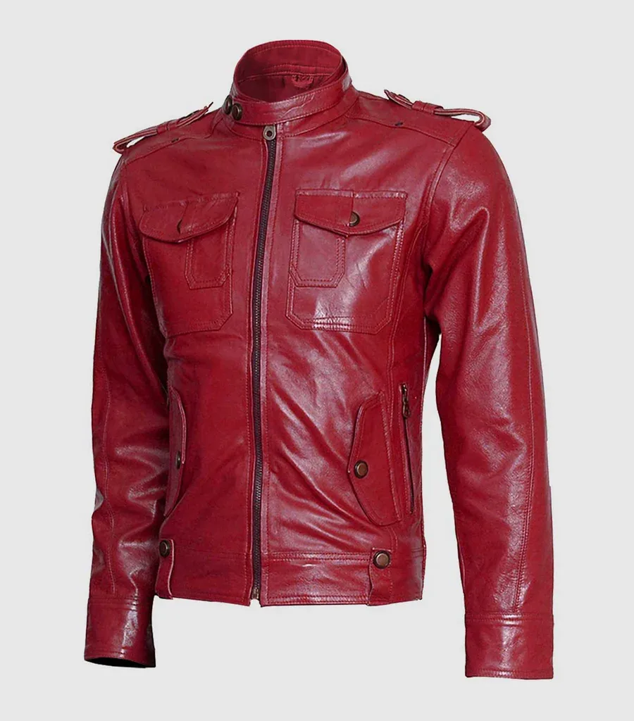 Top-Grade Men's Burgundy Leather Jacket