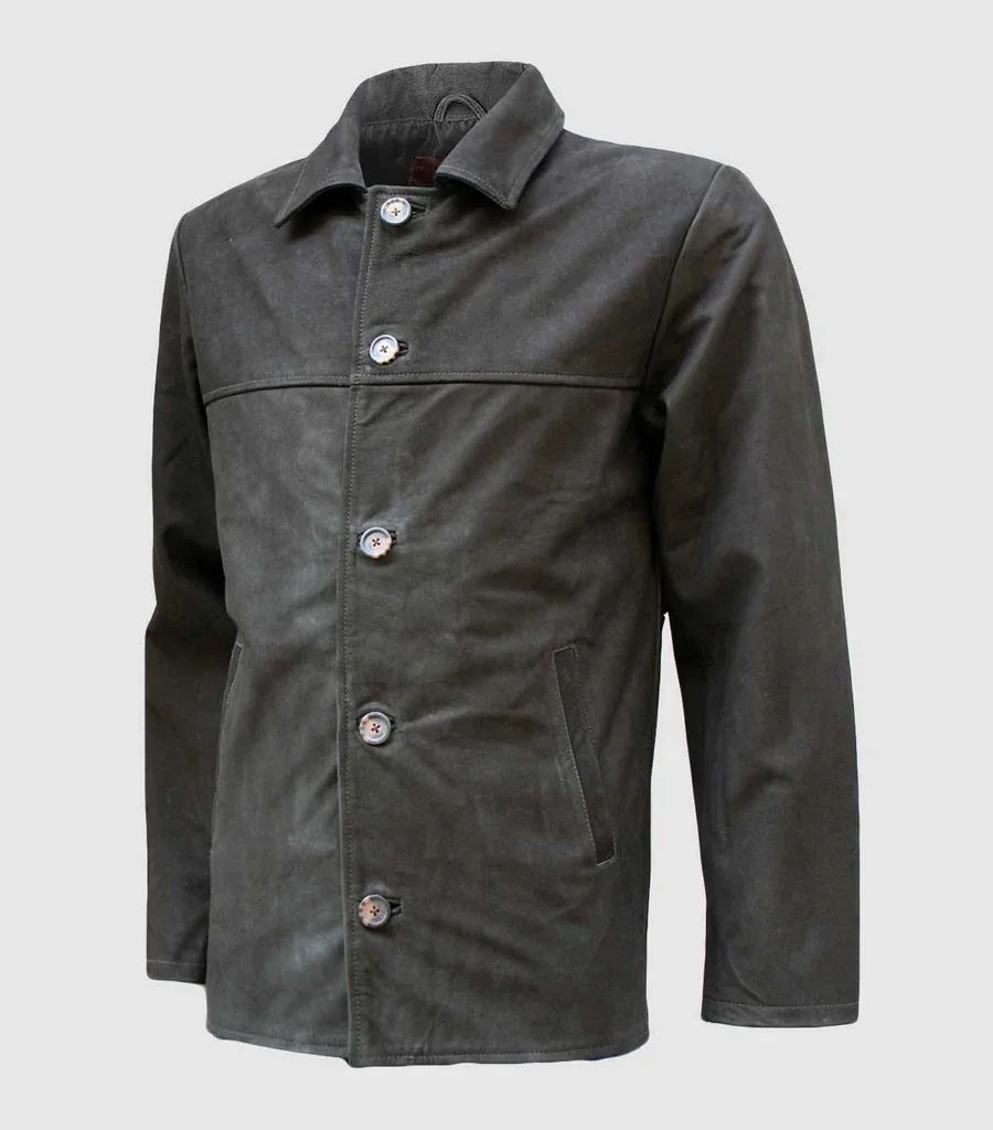 Classic Vintage Style Nubuck Men Leather Jacket