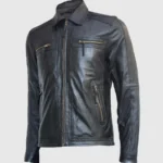 Black Leather Zipper Jacket