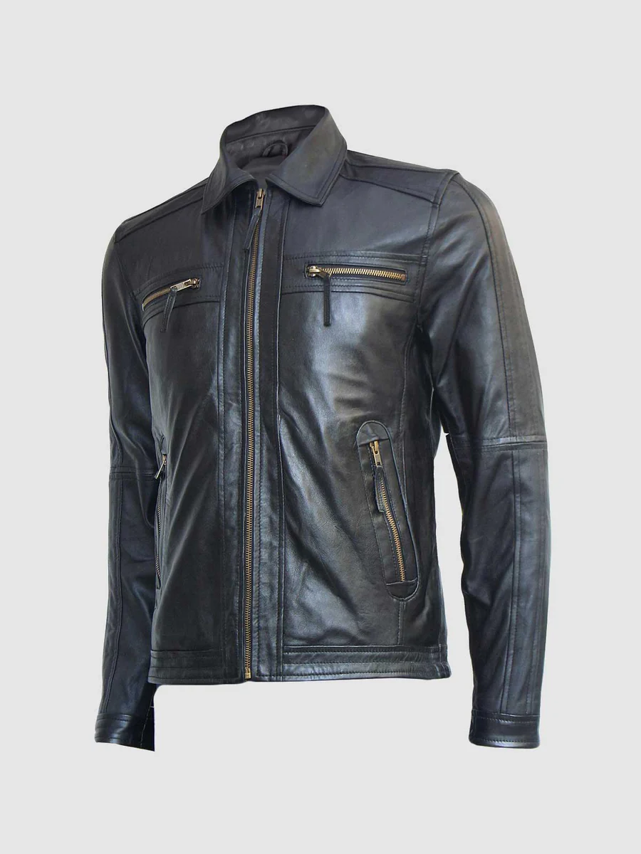 Black Leather Zipper Jacket Black Leather Zipper Jacket