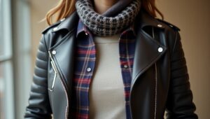 Layering techniques for stylish leather jacket outfits.