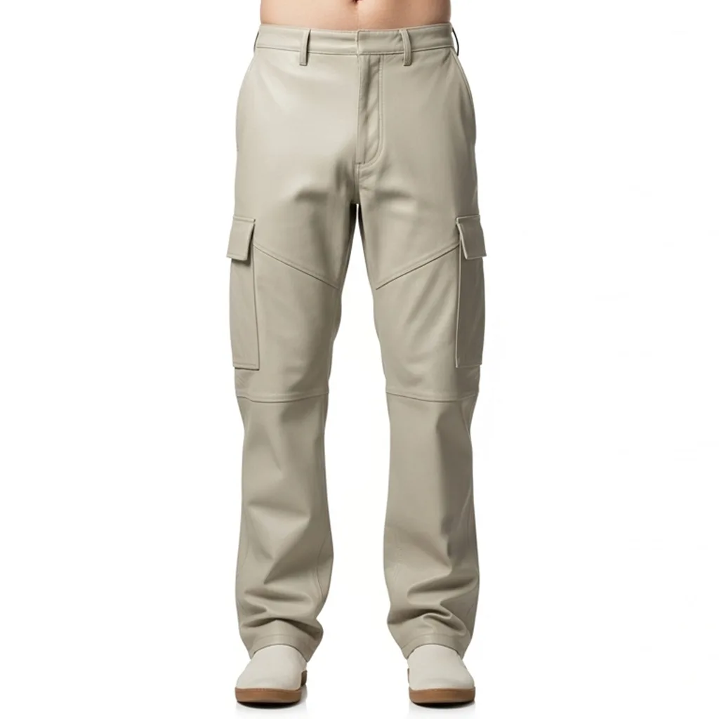 stone leather cargo trousers tundra rock side view