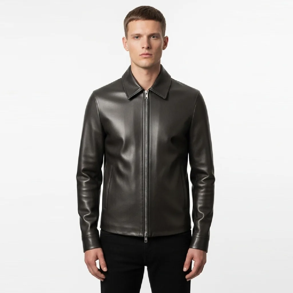 Custom Refined Zip Leather Shirt