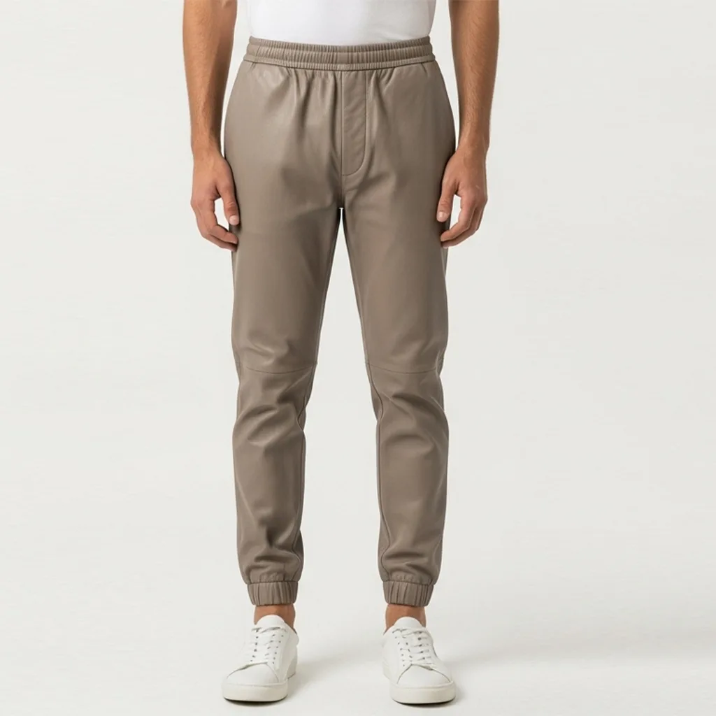 Custom Leather Jogger Pants for Men