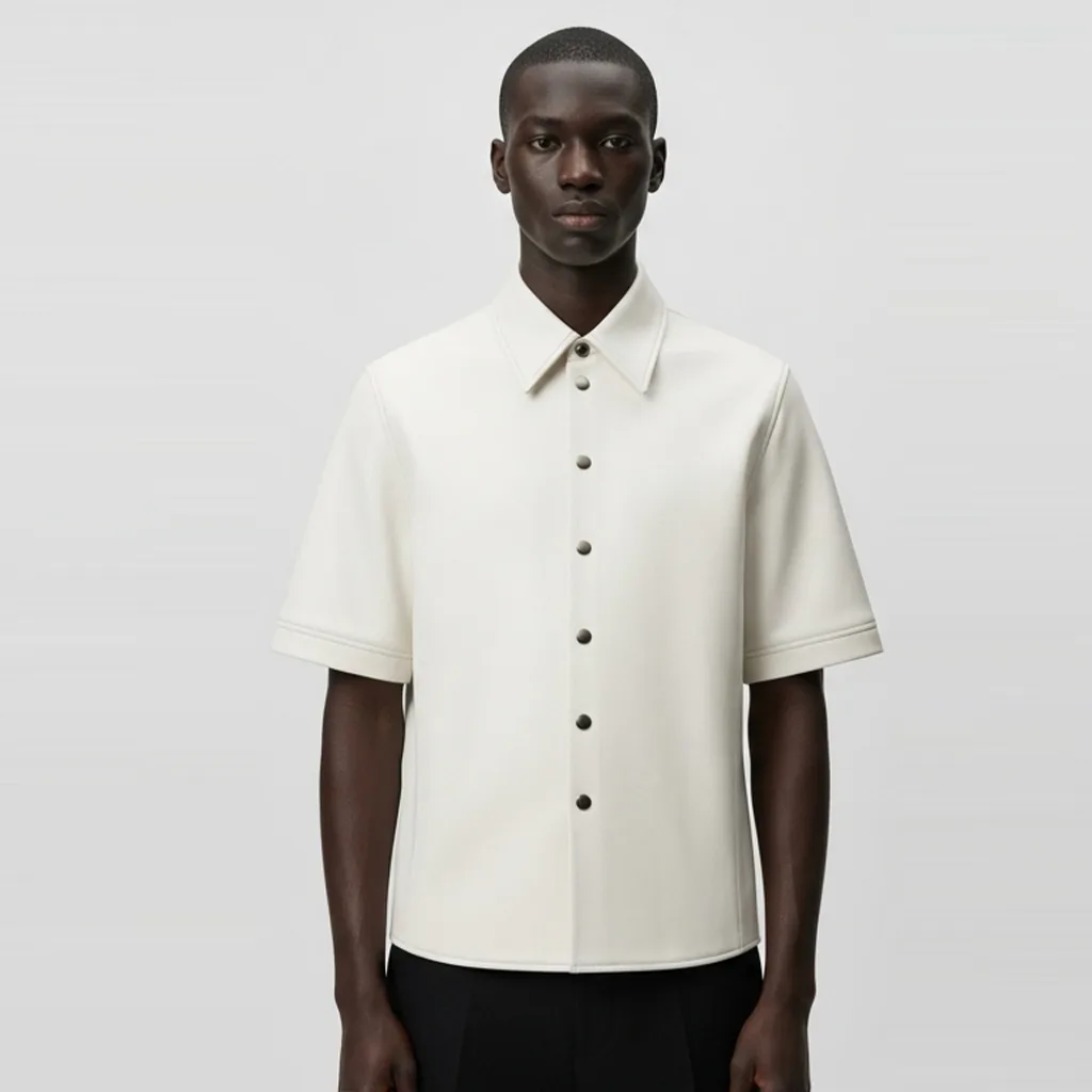 Custom Short Sleeve Leather Shirt