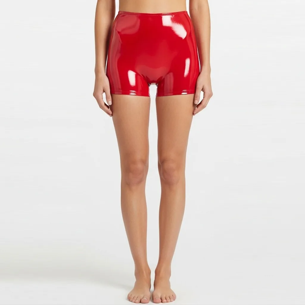 high gloss red shorts gloss ember front view