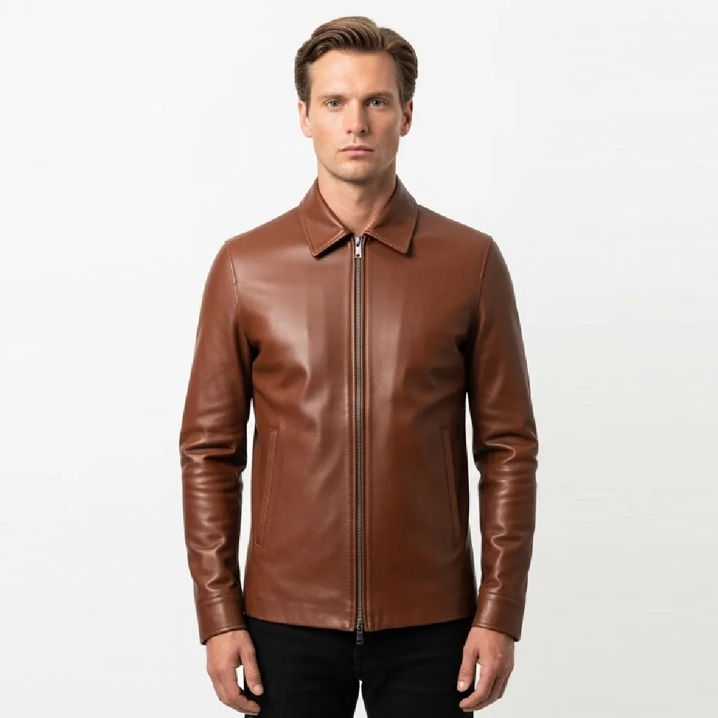 Custom Streamline Zip Leather Shirt
