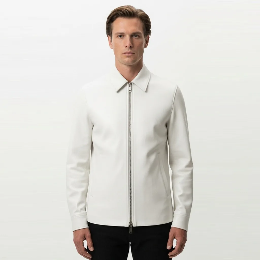 Custom Clean Zip Leather Shirt