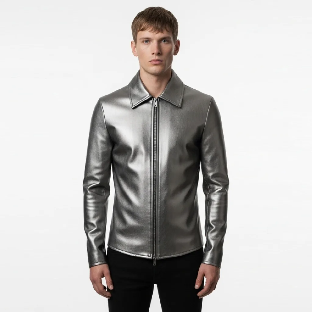 Custom Metallic Leather Shirt