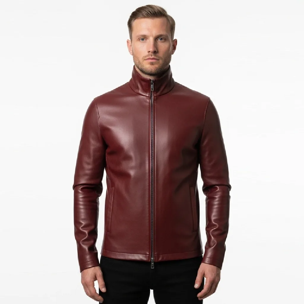 Custom Leather High Collar Shirt