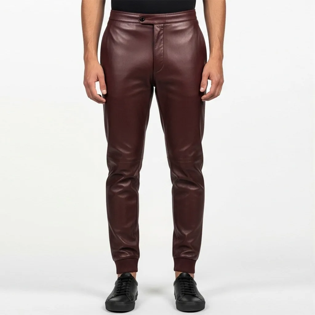 Custom Leather Joggers for Men