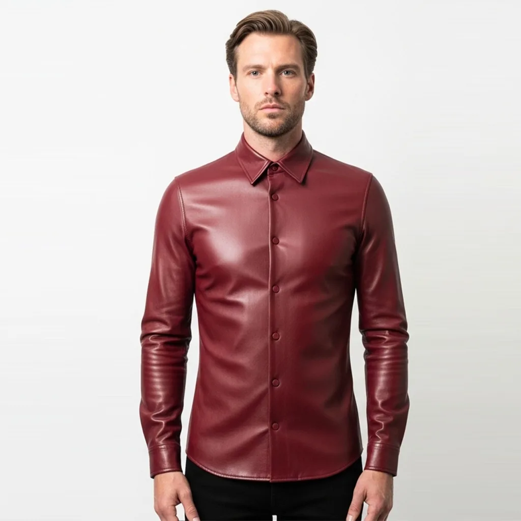 Custom Precision Fit Leather Shirt for Men