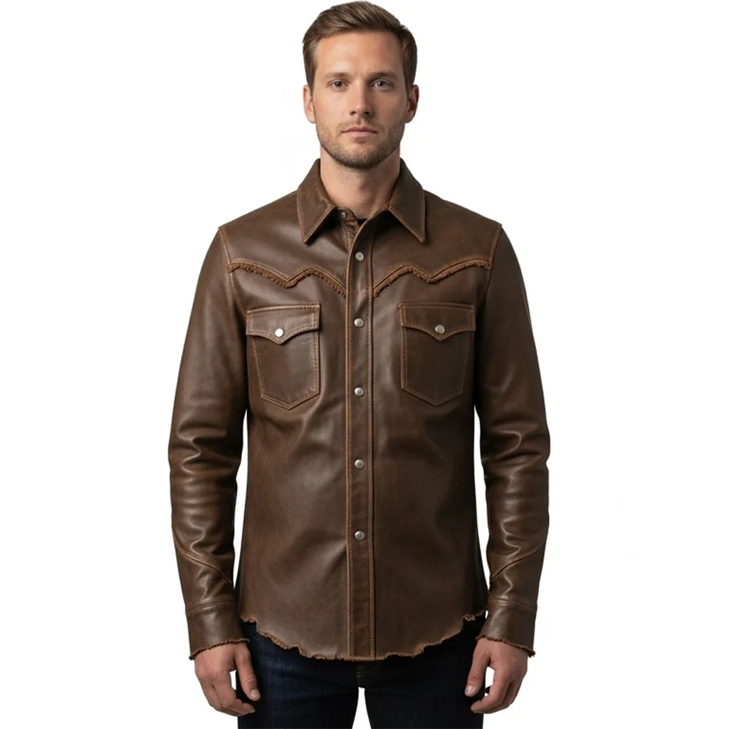 Custom Broken Ridge Vegan Leather Western Shirt