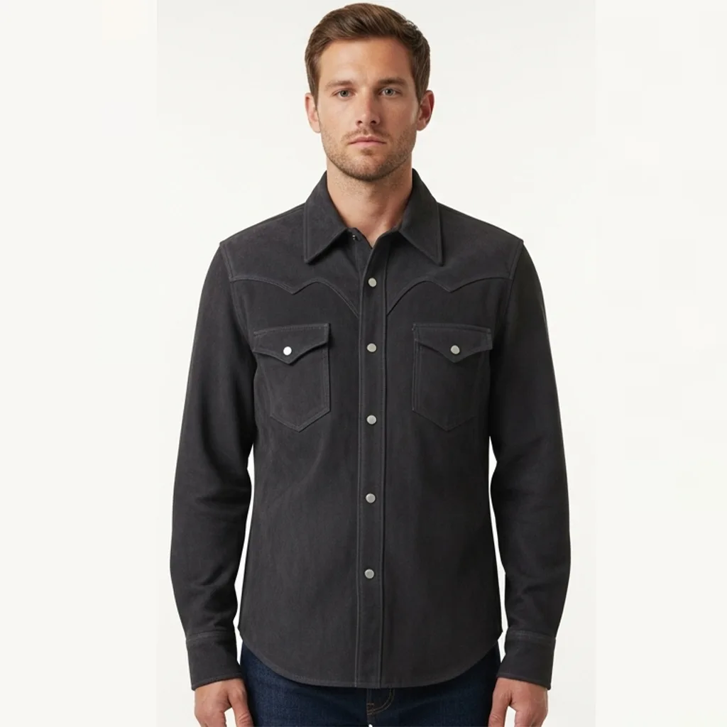 Custom High Plains Vegan Suede Snap Shirt