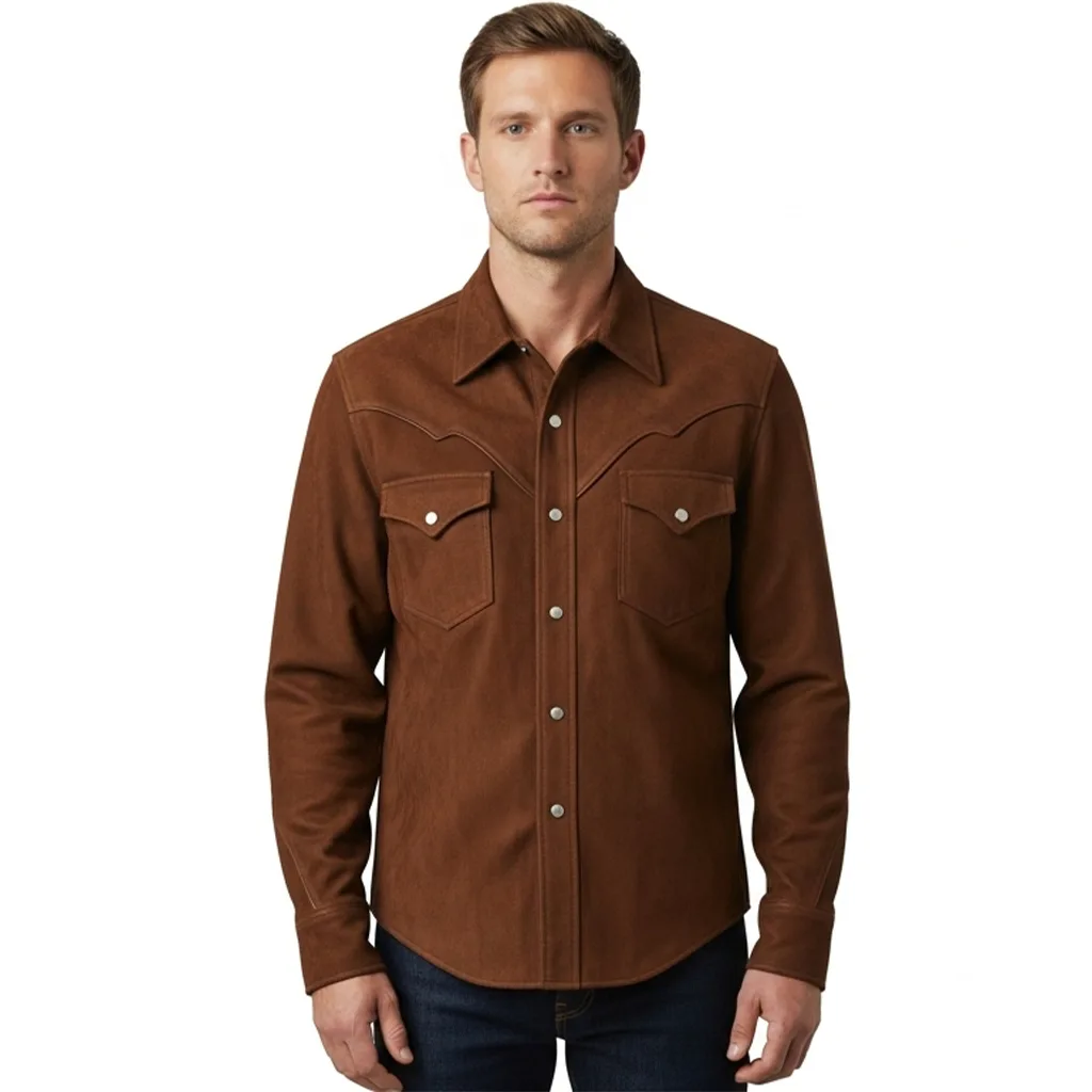 Custom Vegan Suede Western Snap Shirt