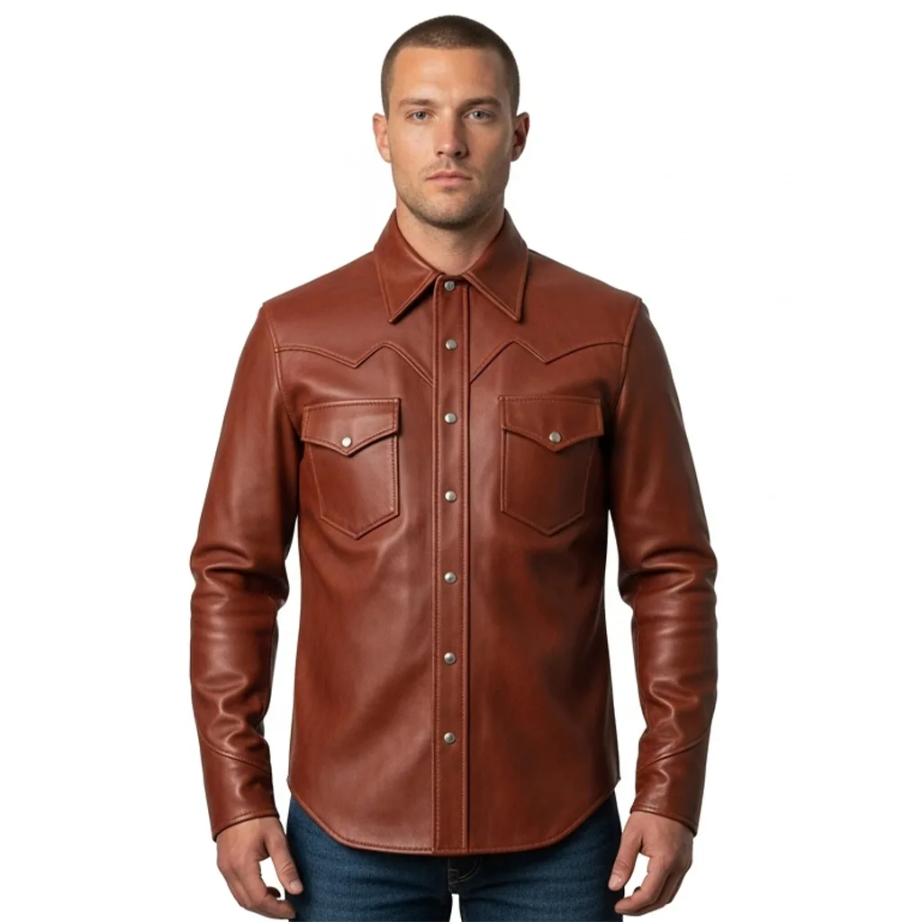 Custom Vegan Leather Western Shirt