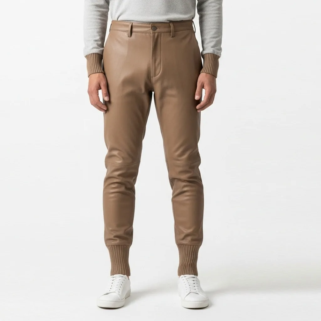 Custom Tailored Leather Jogger Pants