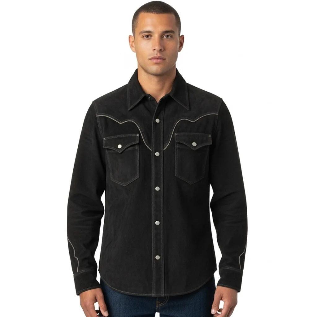Custom Vegan Suede Western Shirt