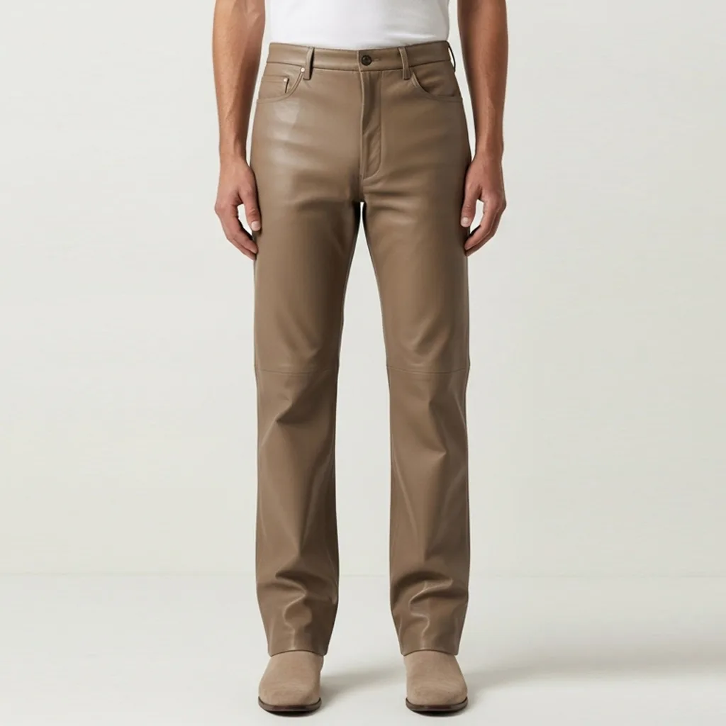 straight leather trousers cloudpath front view