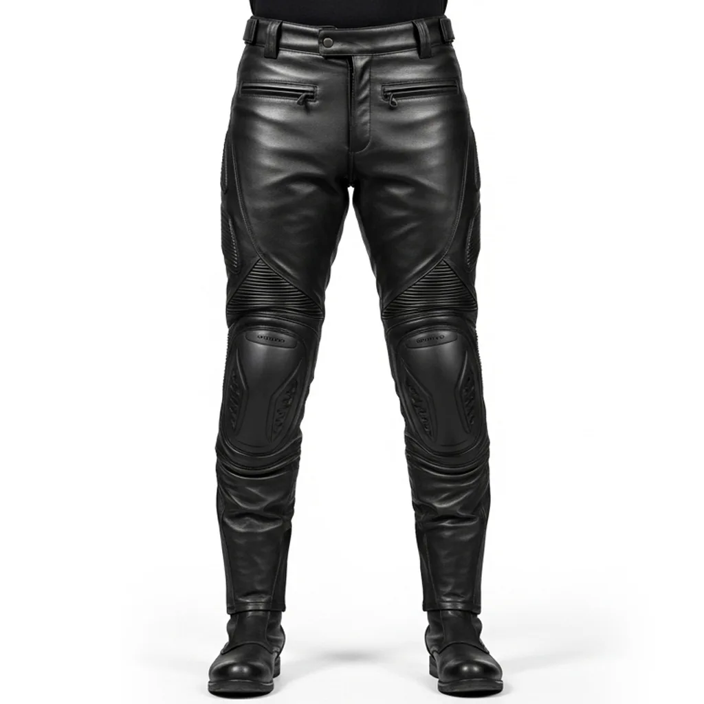black armored leather pants stormguard side view