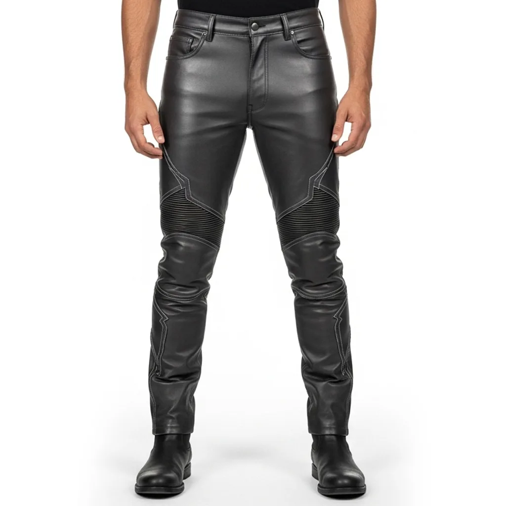 Custom Biker Leather Pants for Men
