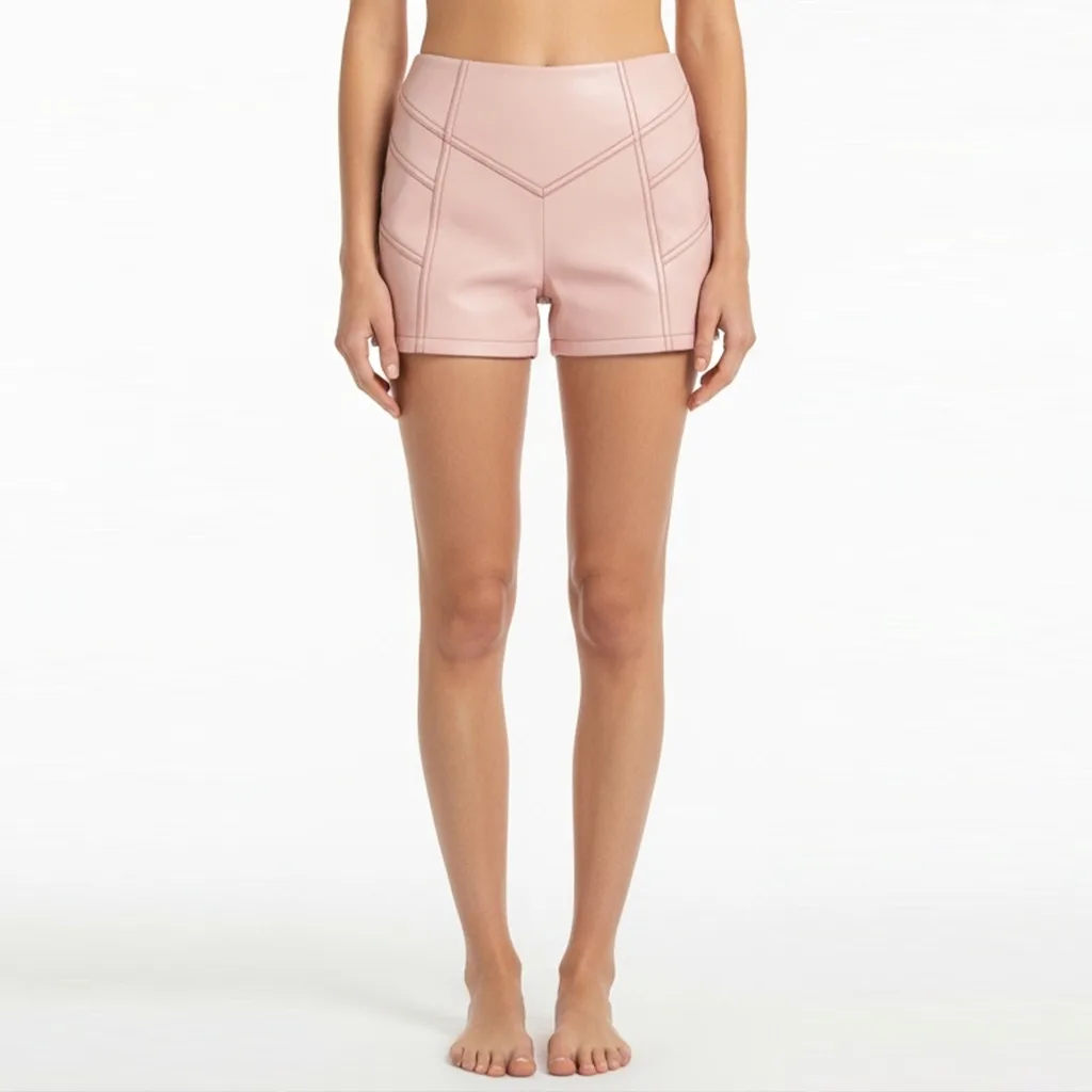 blush stitch detail shorts blush circuit front view