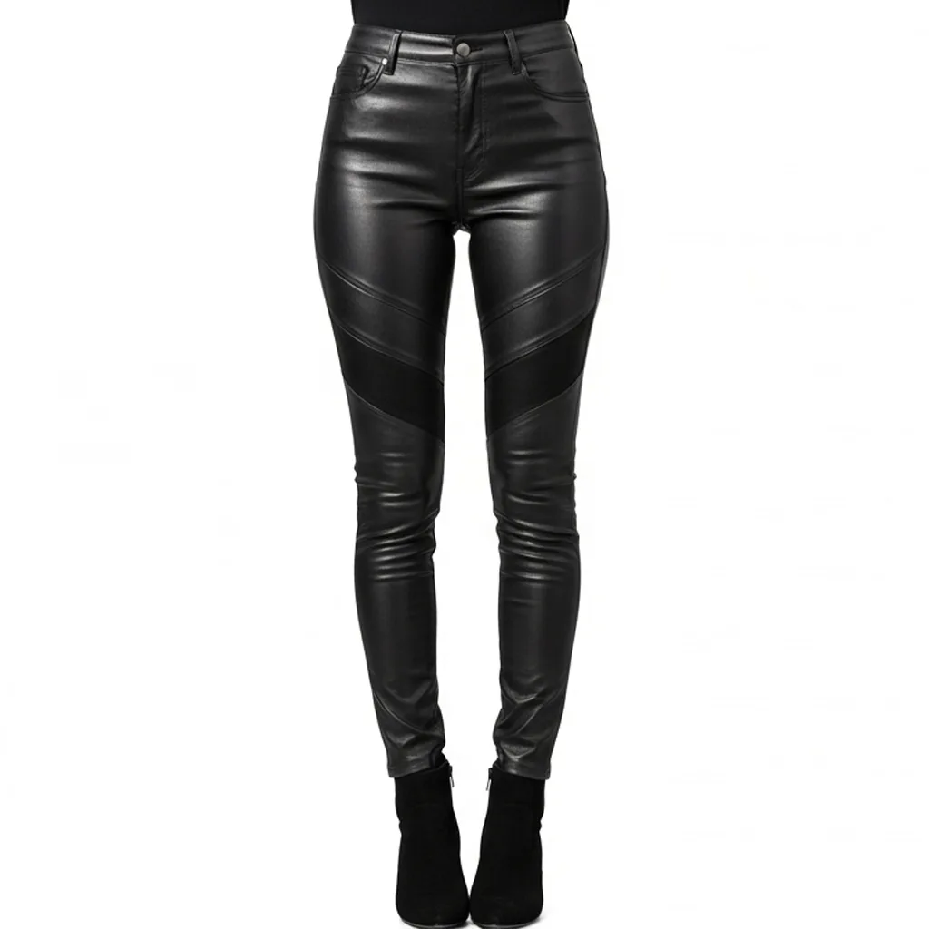 black moto skinny pants inkstrike front view